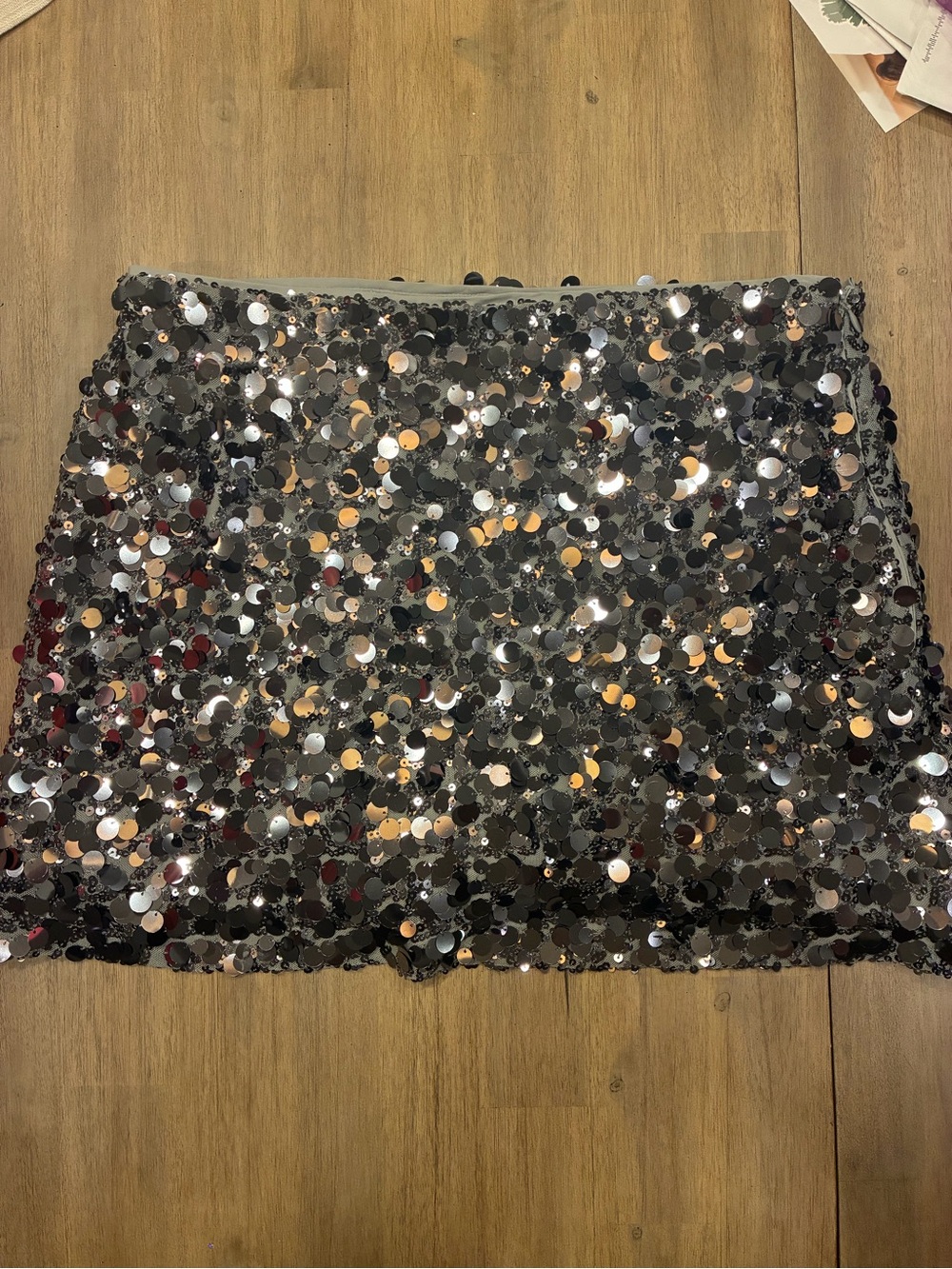 Abercrombie & Fitch Black Sequin Scarlett Mini Skirt Skort